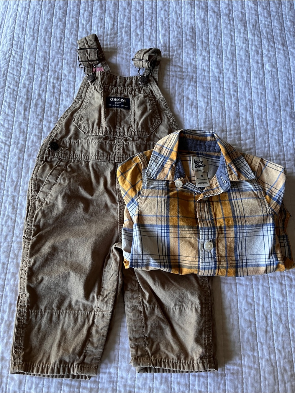 OshKosh B'gosh Tan Kids Overalls – Durable Everyday Bottoms